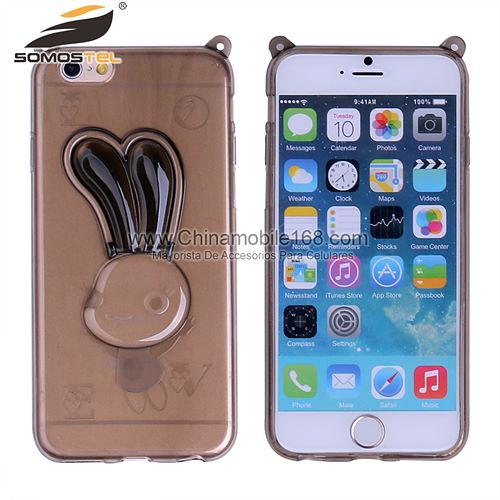 TPU Transparent Rabbit Bracket Cover Case for iPhone