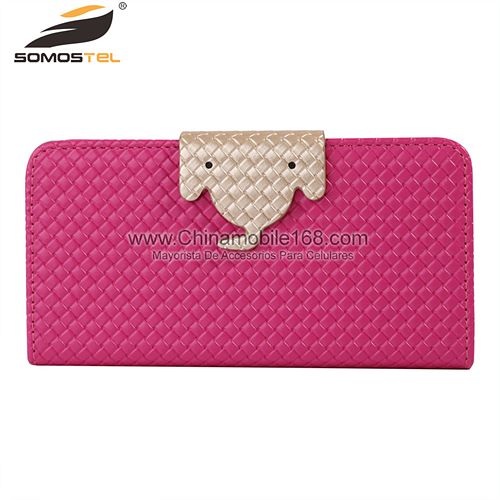 Hit Color Weave Elephant Design Flip Stand PU Leather Case