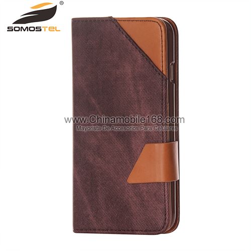 Canvas Folio Flip Stand Case with Card Holder for iPhone 6