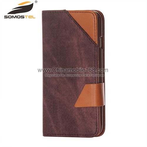 Canvas Folio Flip Stand Case with Card Holder for iPhone 6