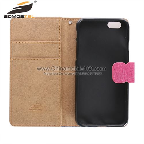 Canvas Folio Flip Stand Stitching Leather Case