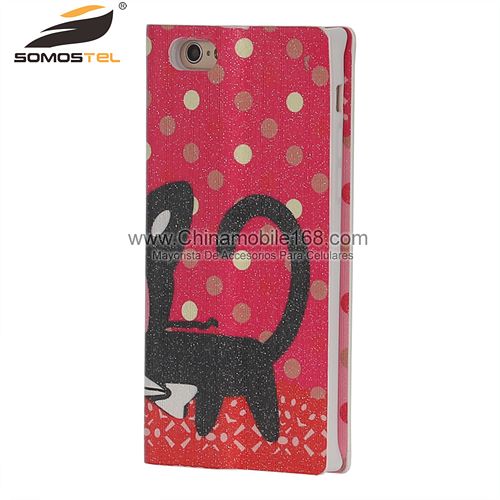 Cat double-sided leather cell phone case