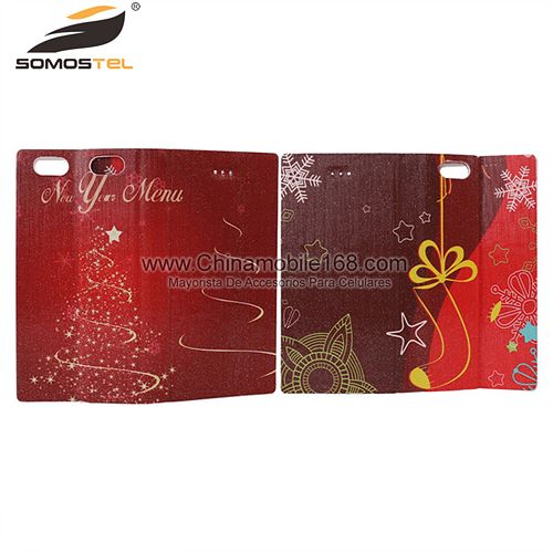 Christmas pattern double-sided leather cell phone case