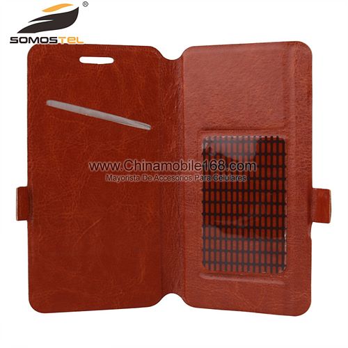 Window View Universal Leather Cell Phone Case