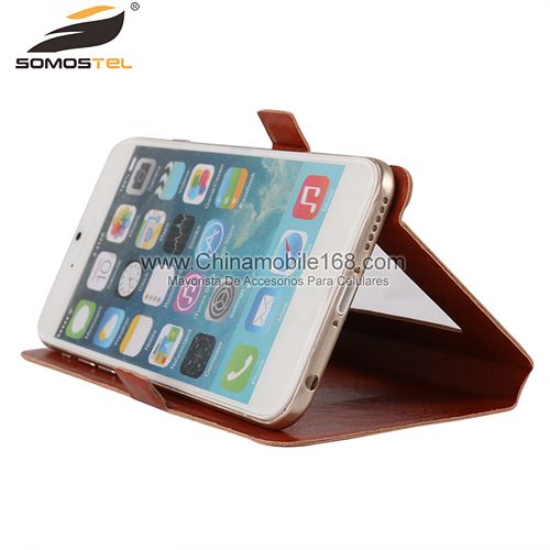 Window View Universal Leather Cell Phone Case