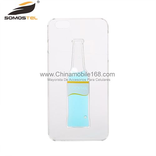 Funda plastico transparente con botella cooktail de aceite liquido
