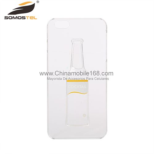 Funda plastico transparente con botella cooktail de aceite liquido