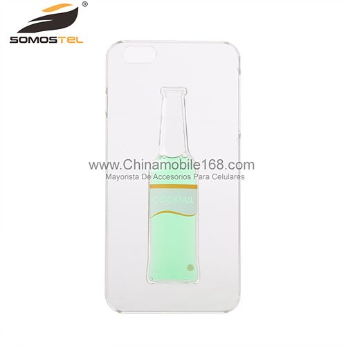 Funda plastico transparente con botella cooktail de aceite liquido
