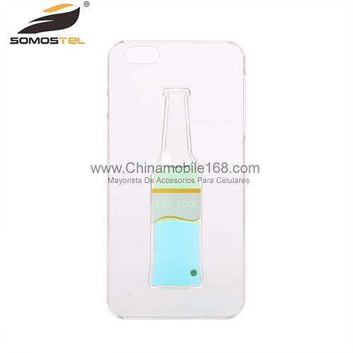 Funda plastico transparente con botella cooktail de aceite liquido