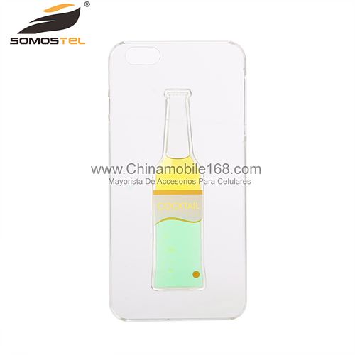Funda plastico transparente con botella cooktail de aceite liquido
