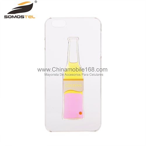 Funda plastico transparente con botella cooktail de aceite liquido