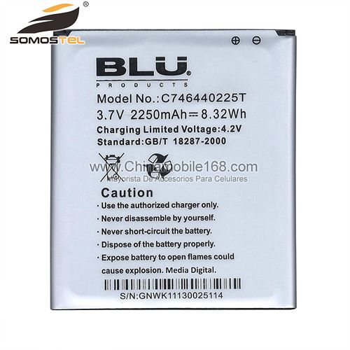 batería de repuesto compatibles BLU 3.7V 2250mAh C746440225T