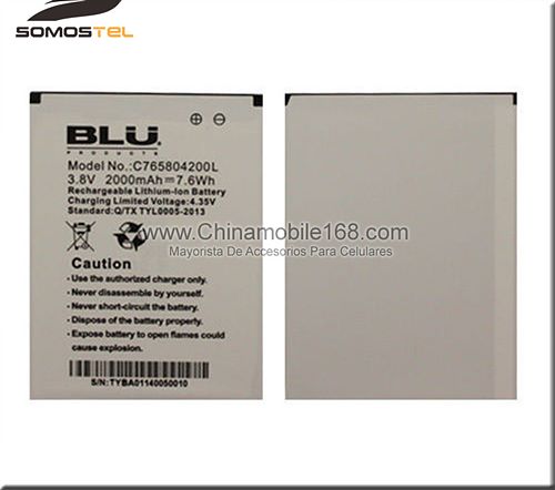 Battery for BLU 3.8V 2000mAh C765804200L